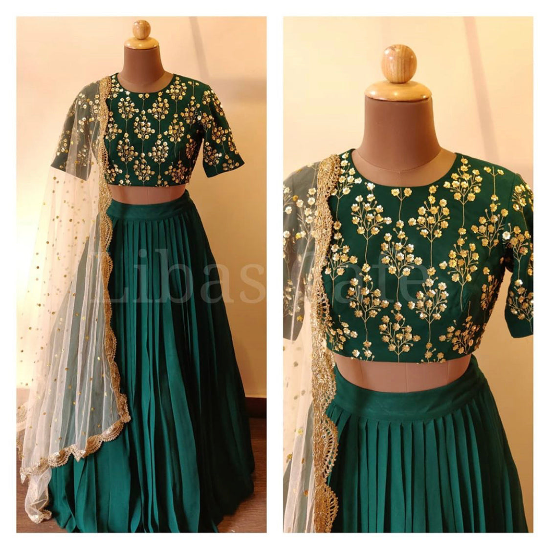 Bottle Green Lehenga